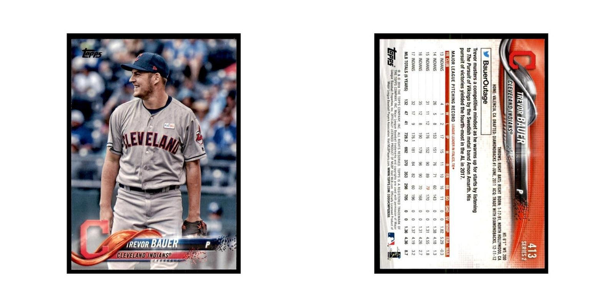 Trevor Bauer 2018 Topps #413 Cleveland Indians Baseball Card NM