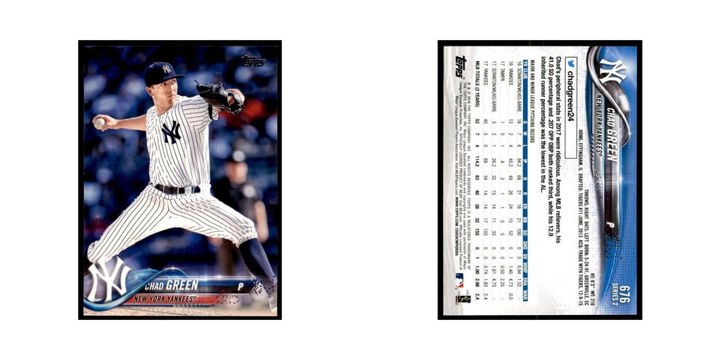 Chad Green 2018 Topps #676 New York Yankees Baseball Card NM