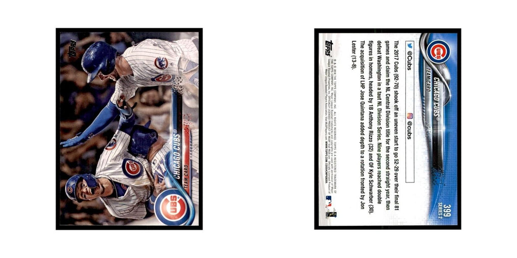 Chicago Cubs 2018 Topps #399 Chicago Cubs Baseball Card NM