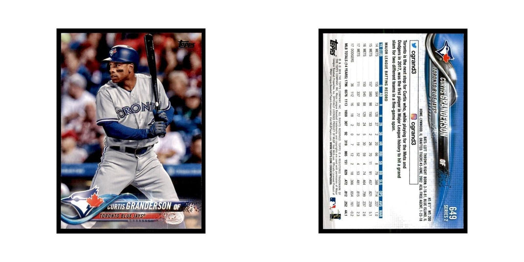 Curtis Granderson 2018 Topps #649 Toronto Blue Jays Baseball Card NM
