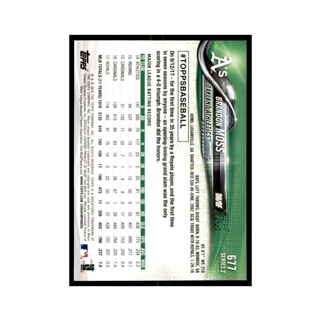 Brandon Moss 2018 Topps #677 Oakland Athletics Baseball Card NM