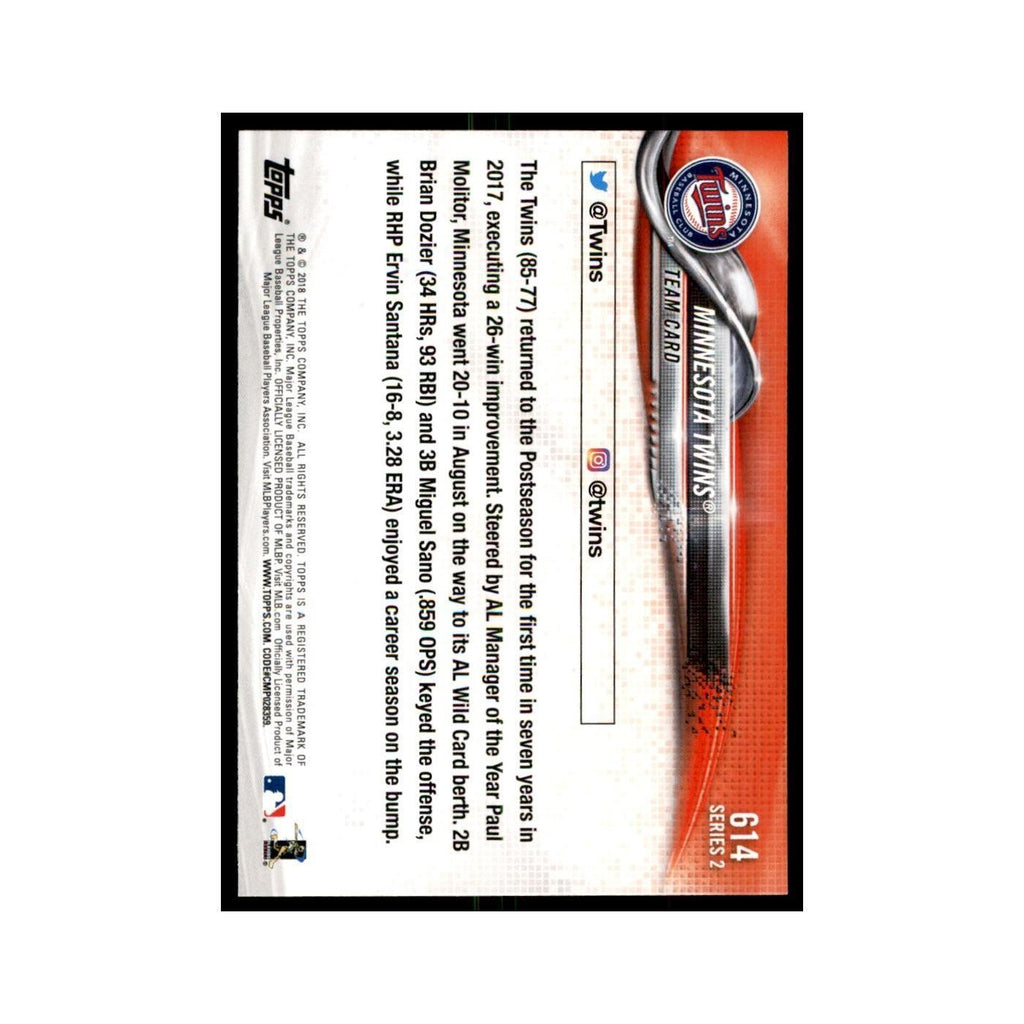 Minnesota Twins 2018 Topps #614 Minnesota Twins Baseball Card NM