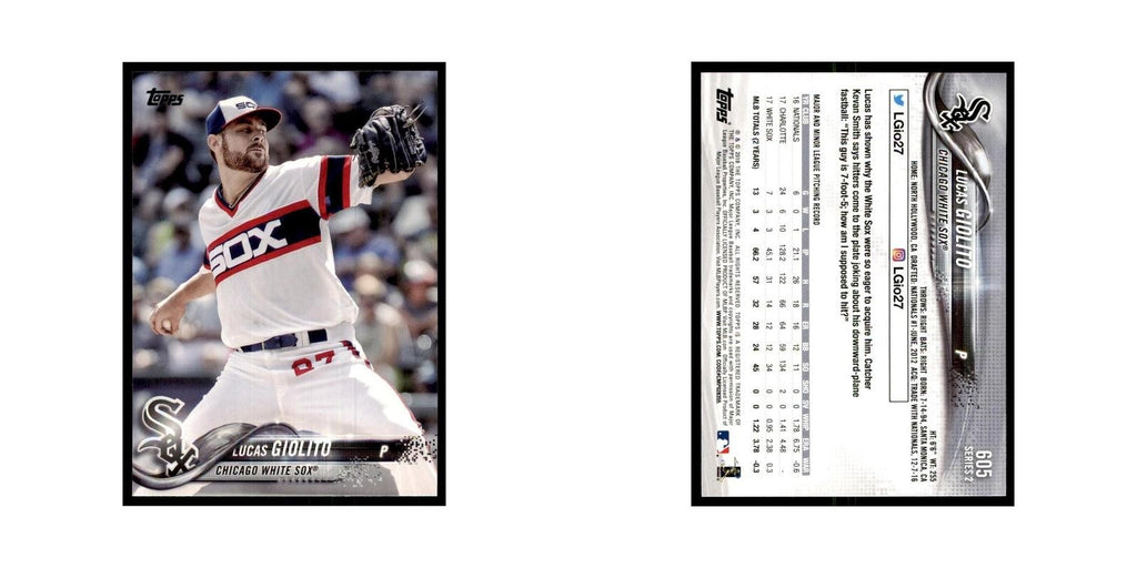 Lucas Giolito 2018 Topps #605 Chicago White Sox Baseball Card NM