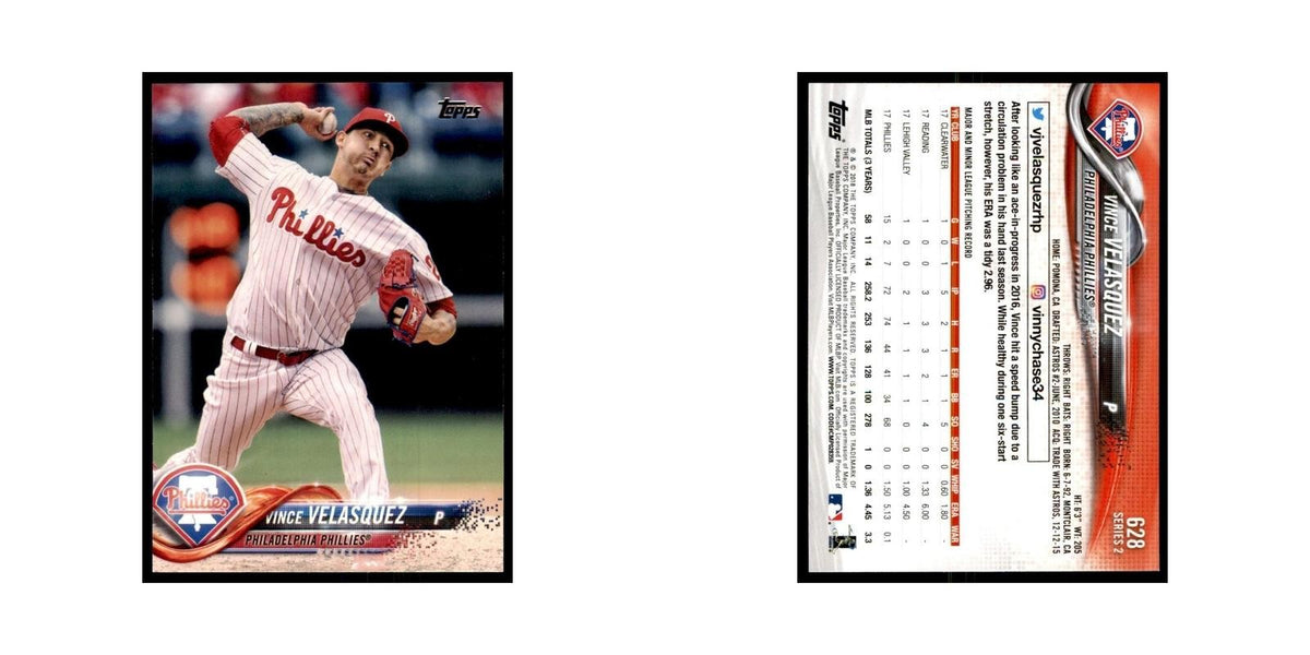Vince Velasquez 2018 Topps #628 Philadelphia Phillies Baseball Card NM