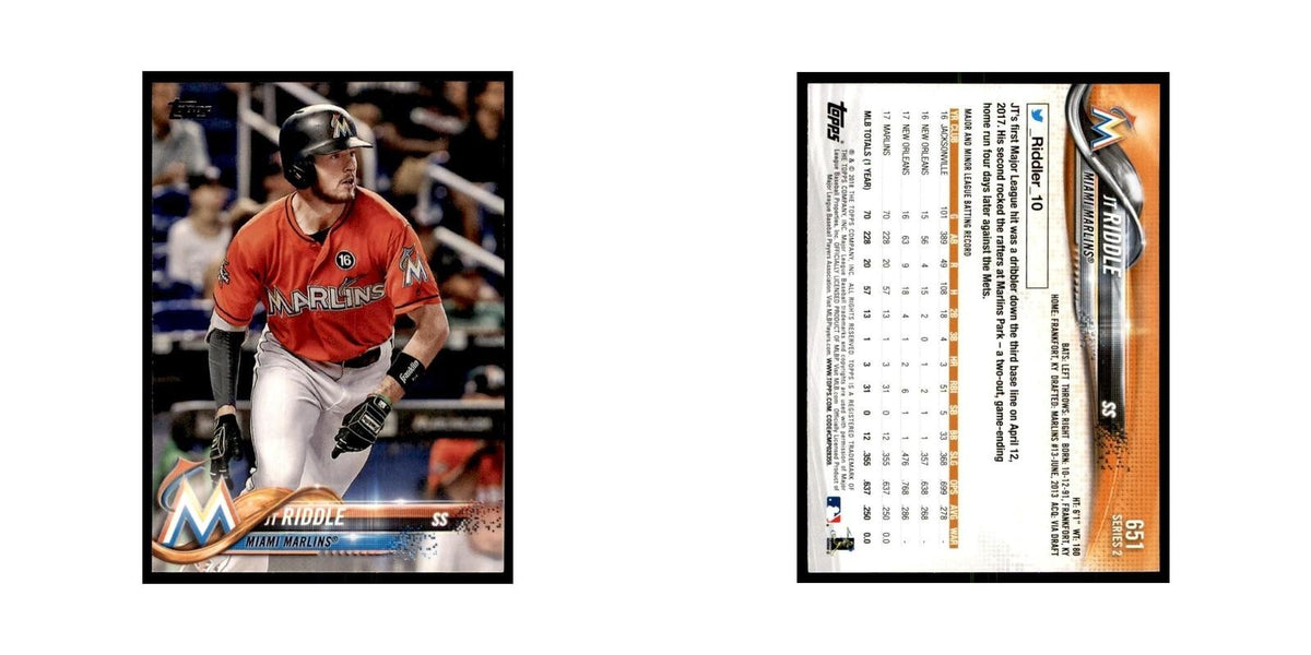 J.T. Riddle 2018 Topps #651 Miami Marlins Baseball Card NM
