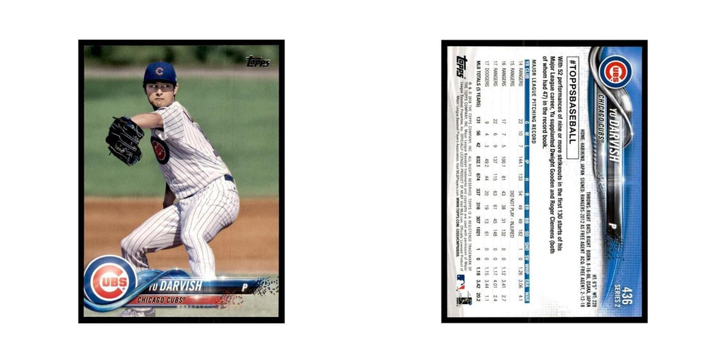 Yu Darvish 2018 Topps #436 Chicago Cubs Baseball Card NM