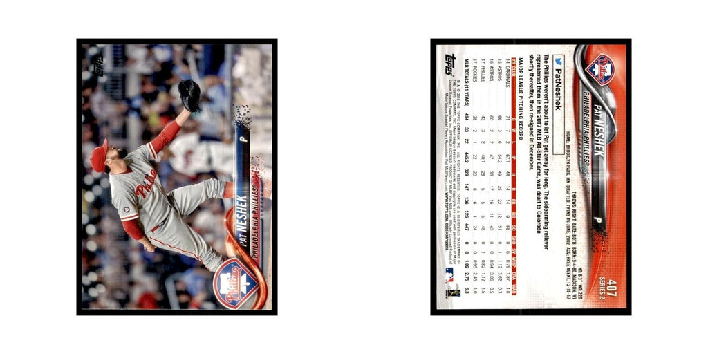 Pat Neshek 2018 Topps #407 Philadelphia Phillies Baseball Card NM