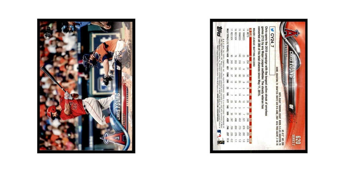 Chris Young 2018 Topps #620 Los Angeles Angels Baseball Card NM
