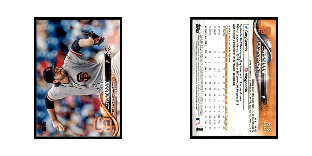 Cory Gearrin 2018 Topps #613 San Francisco Giants Baseball Card NM