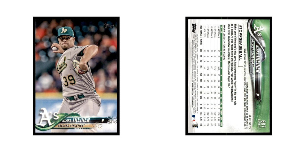 Blake Treinen 2018 Topps #687 Oakland Athletics Baseball Card NM