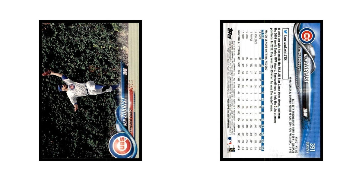 Ben Zobrist 2018 Topps #391 Chicago Cubs Baseball Card NM