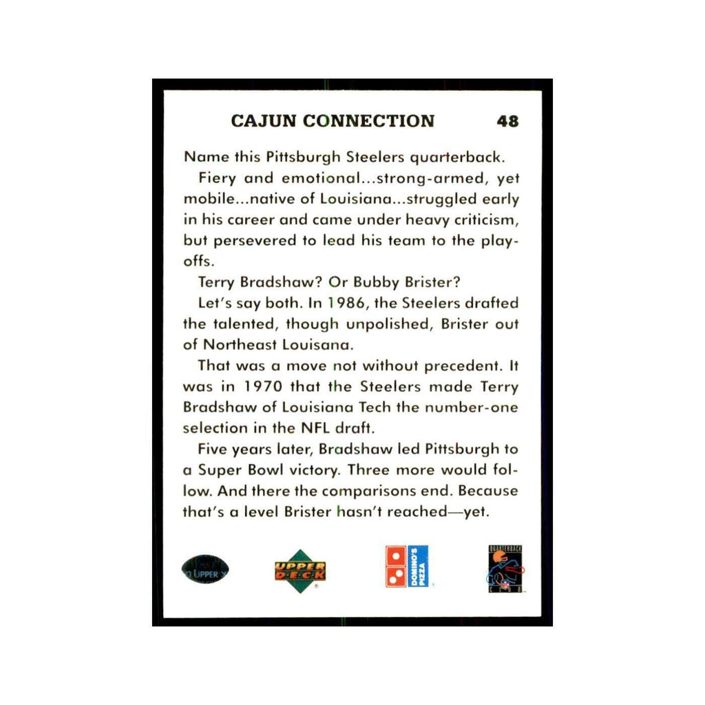 Cajun Connection 1991 Upper Deck Domino's #48 Football Cards Football Card NM