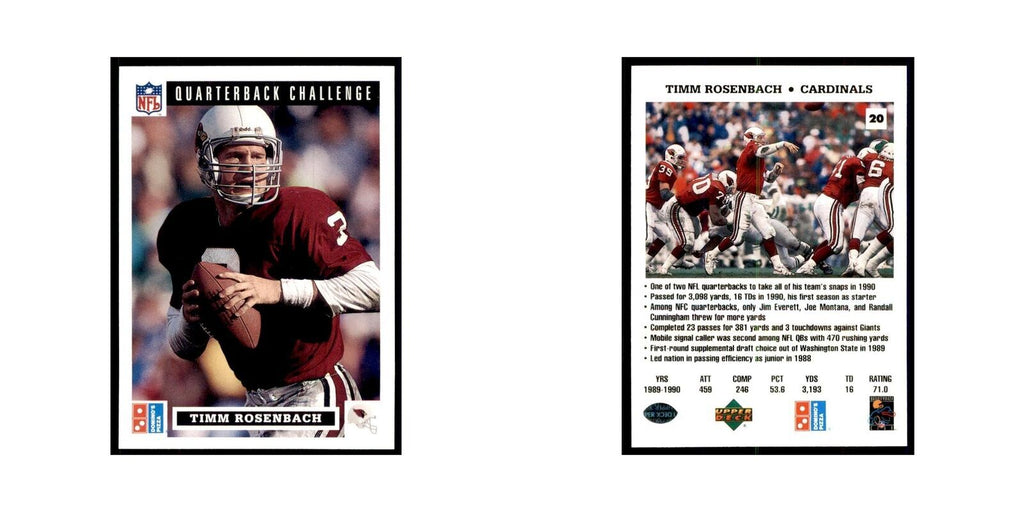 Timm Rosenbach 1991 Upper Deck Domino's #20 Football Cards Football Card NM