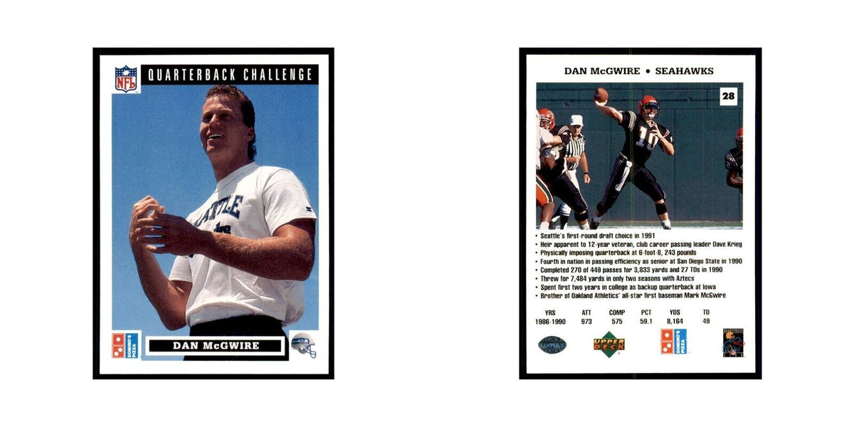 Dan McGwire 1991 Upper Deck Domino's #28 Football Cards Football Card NM