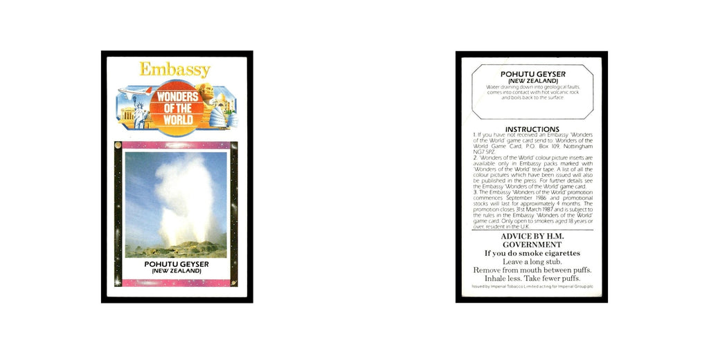 Pohutu Geyser 1986 Embassy Wonders of the World Large Poor