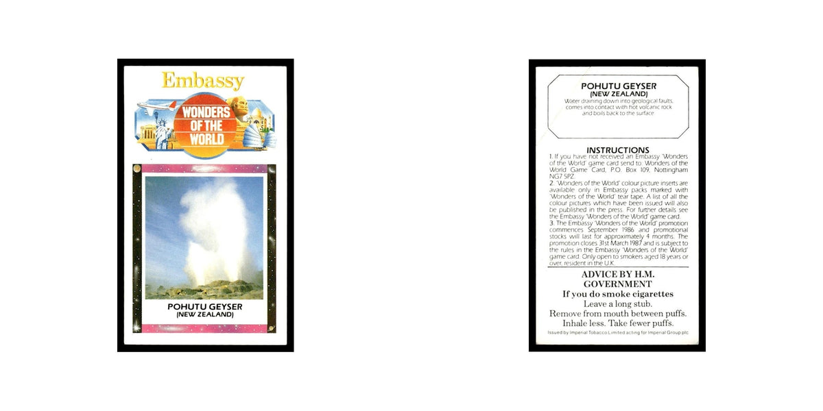 Pohutu Geyser 1986 Embassy Wonders of the World Large Poor