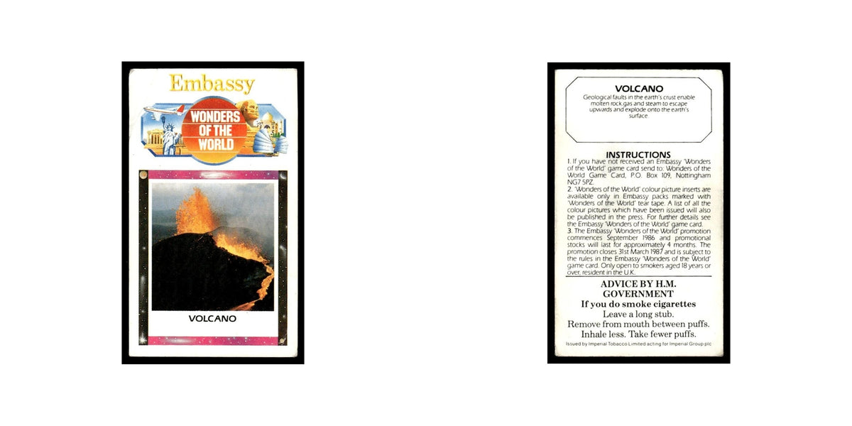 Volcano 1986 Embassy Wonders of the World Large Poor