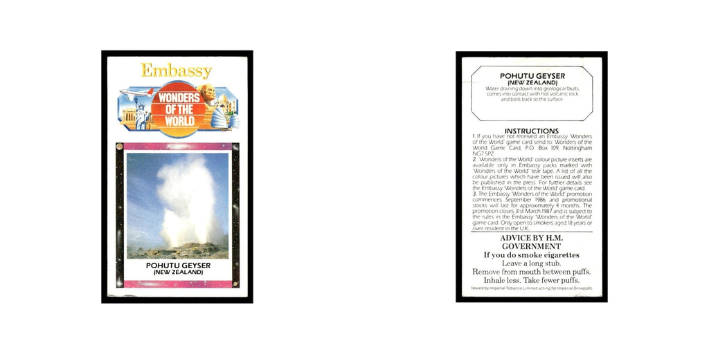 Pohutu Geyser 1986 Embassy Wonders of the World Large Poor