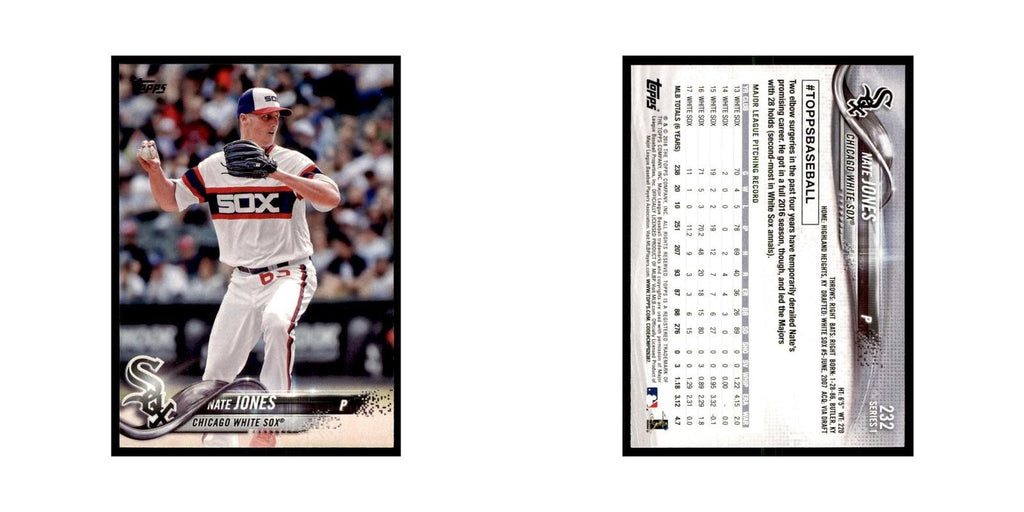 Nate Jones 2018 Topps #232 Chicago White Sox Baseball Card NM