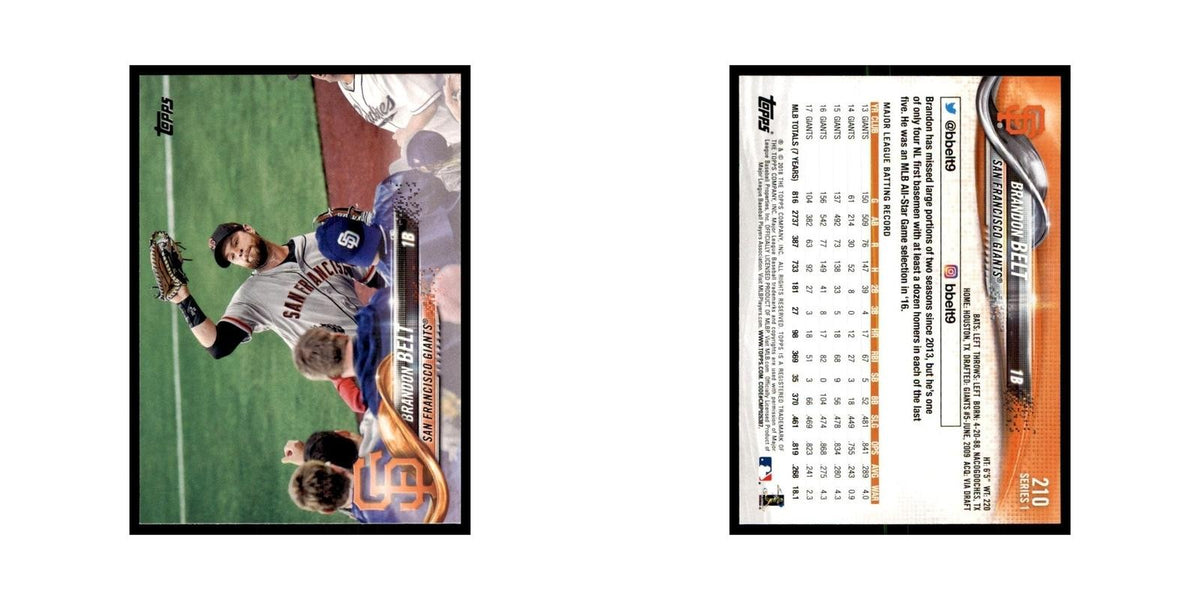 Brandon Belt 2018 Topps #210 San Francisco Giants Baseball Card NM