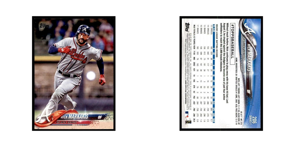 Nick Markakis 2018 Topps #206 Atlanta Braves Baseball Card NM