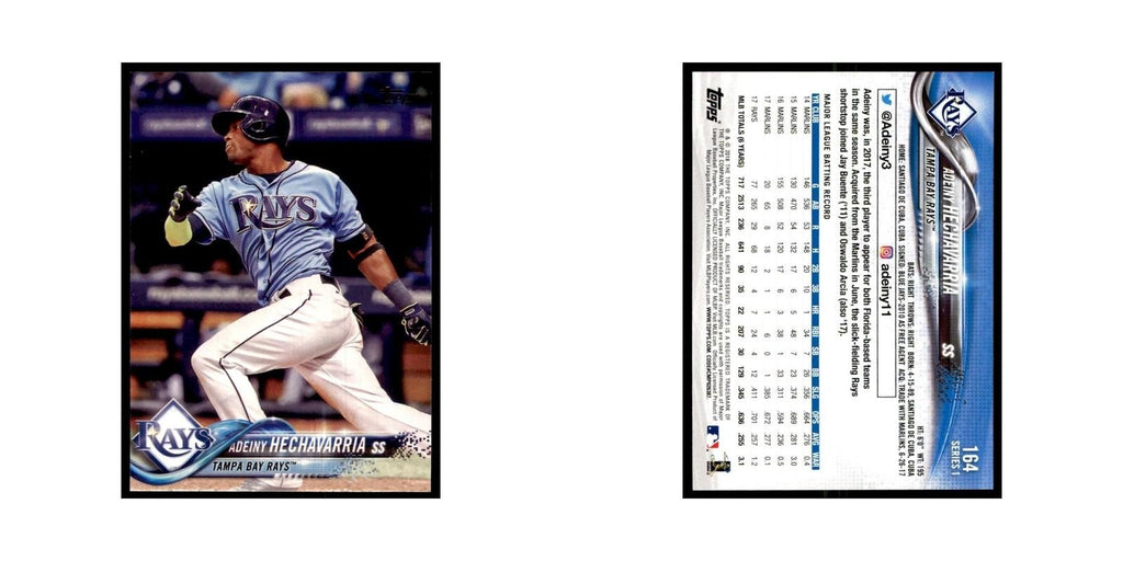 Adeiny Hechavarria 2018 Topps #164 Tampa Bay Rays Baseball Card NM