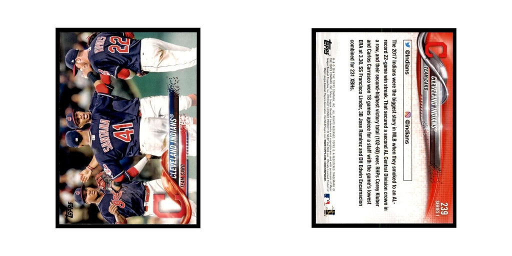 Cleveland Indians 2018 Topps #239 Cleveland Indians Baseball Card NM