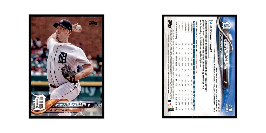 Jordan Zimmermann 2018 Topps #279 Detroit Tigers Baseball Card NM