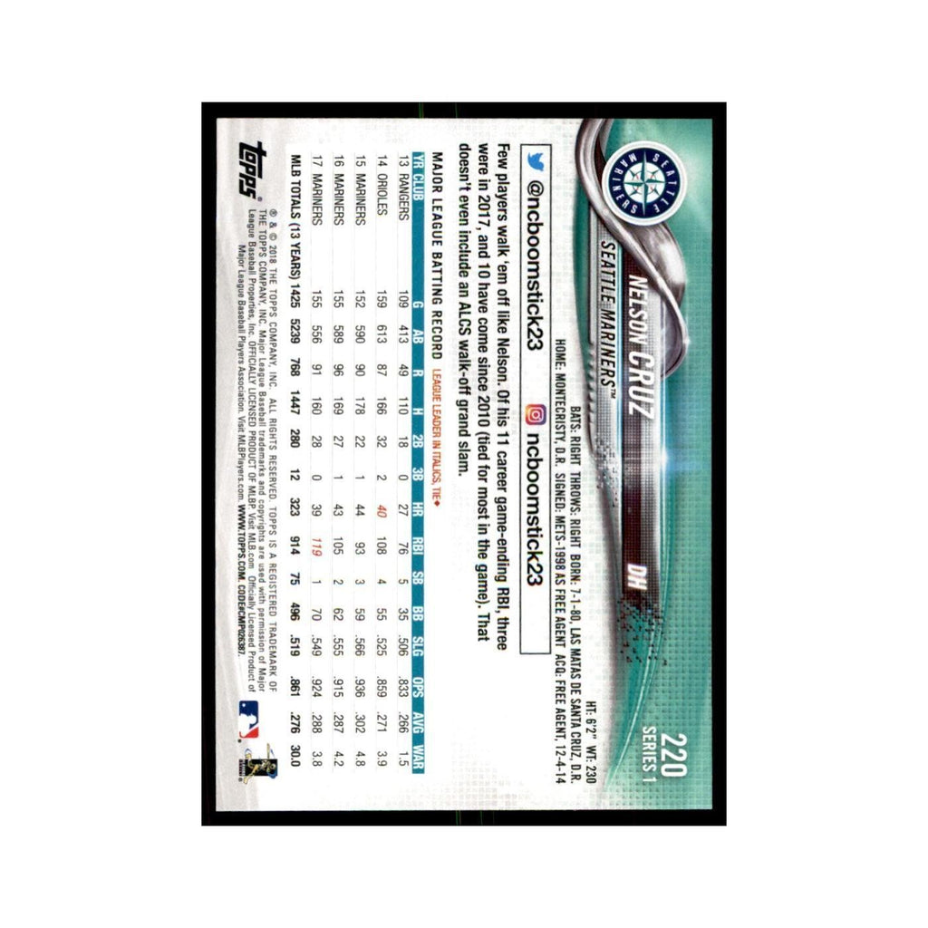 Nelson Cruz 2018 Topps #220 Seattle Mariners Baseball Card NM