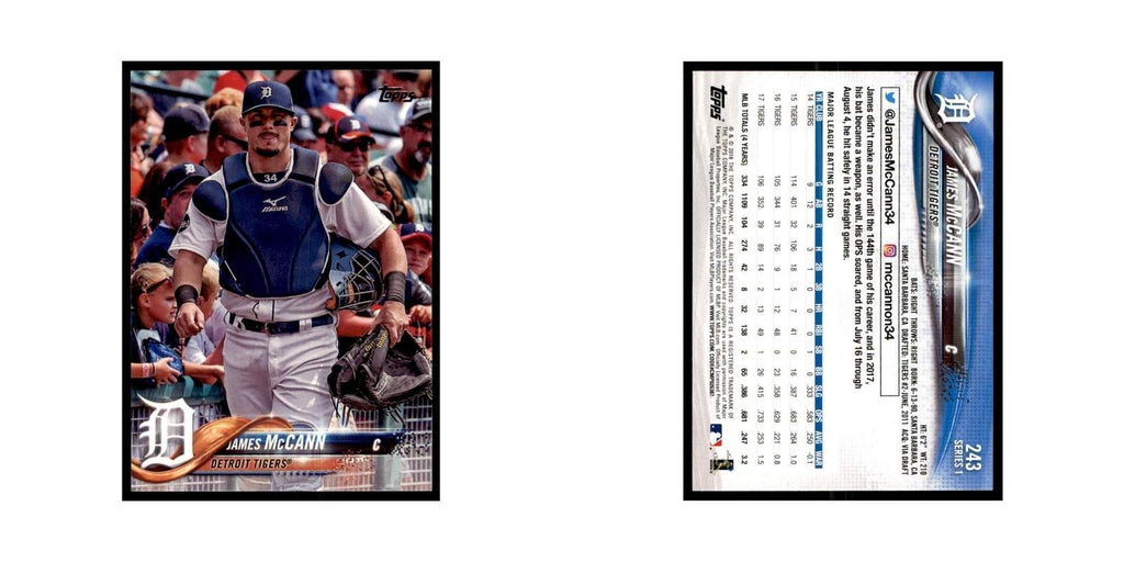 James McCann 2018 Topps #243 Detroit Tigers Baseball Card NM