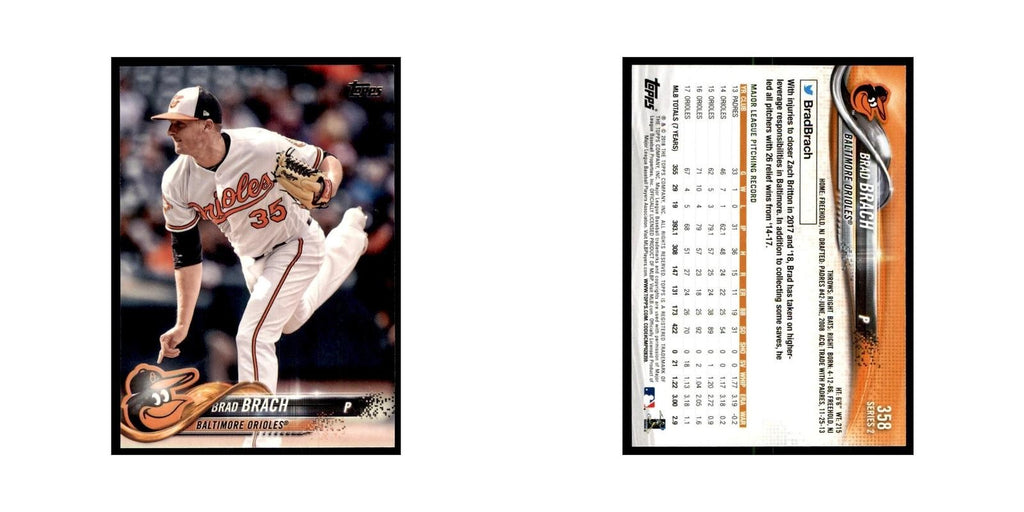 Brad Brach 2018 Topps #358 Baltimore Orioles Baseball Card NM