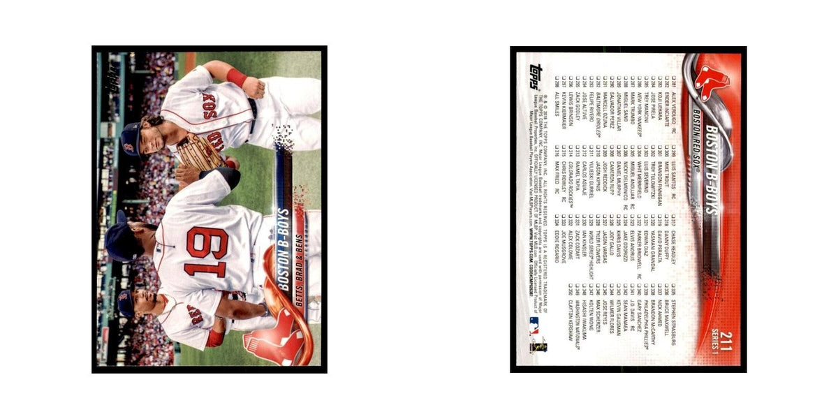 Boston B-Boys (Mookie Betts Jackie Bradley Jr. Andrew Benintendi) 2018 #211 NM