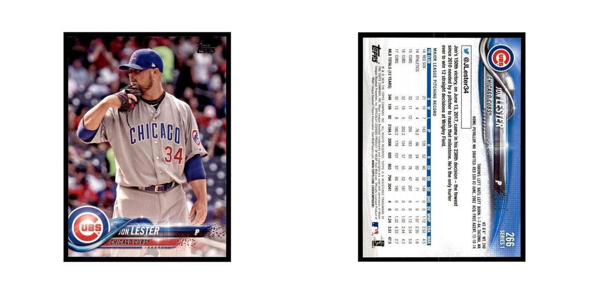 Jon Lester 2018 Topps #266 Chicago Cubs Baseball Card NM