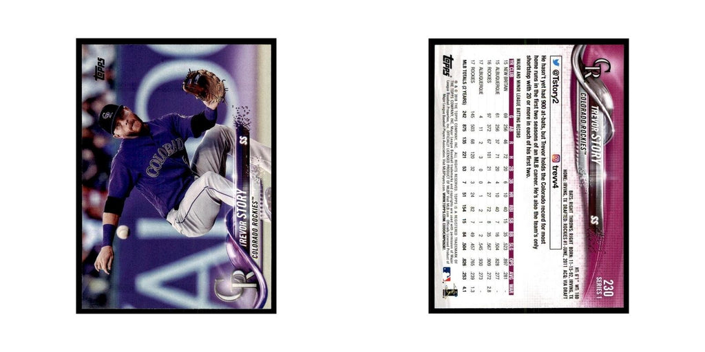 Trevor Story 2018 Topps #230 Colorado Rockies Baseball Card NM