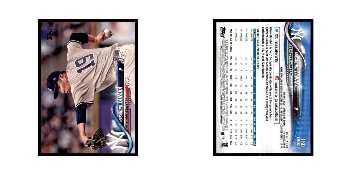 Masahiro Tanaka 2018 Topps #160 New York Yankees Baseball Card NM