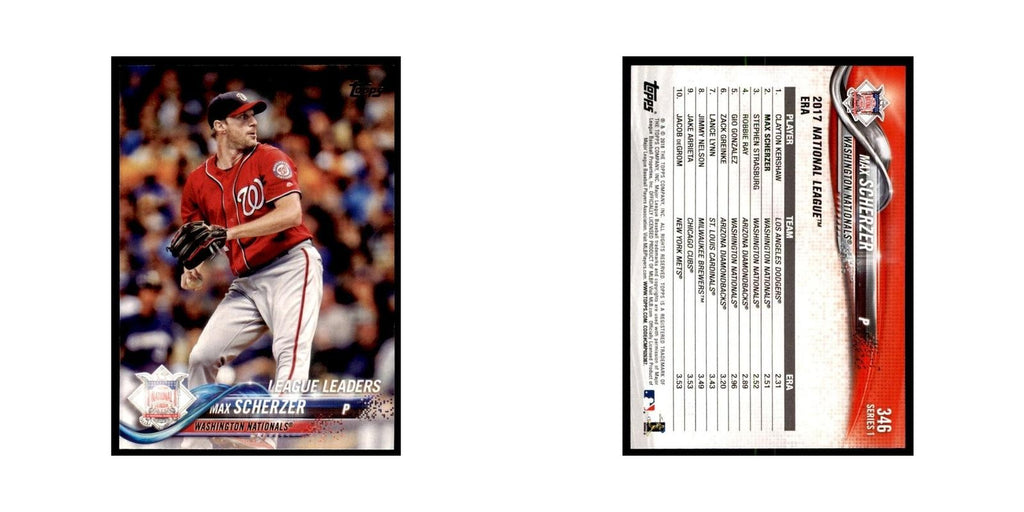 Max Scherzer 2018 Topps #346 Washington Nationals Baseball Card NM