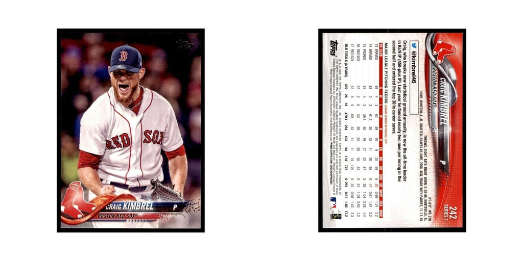 Craig Kimbrel 2018 Topps #242 Boston Red Sox Baseball Card NM
