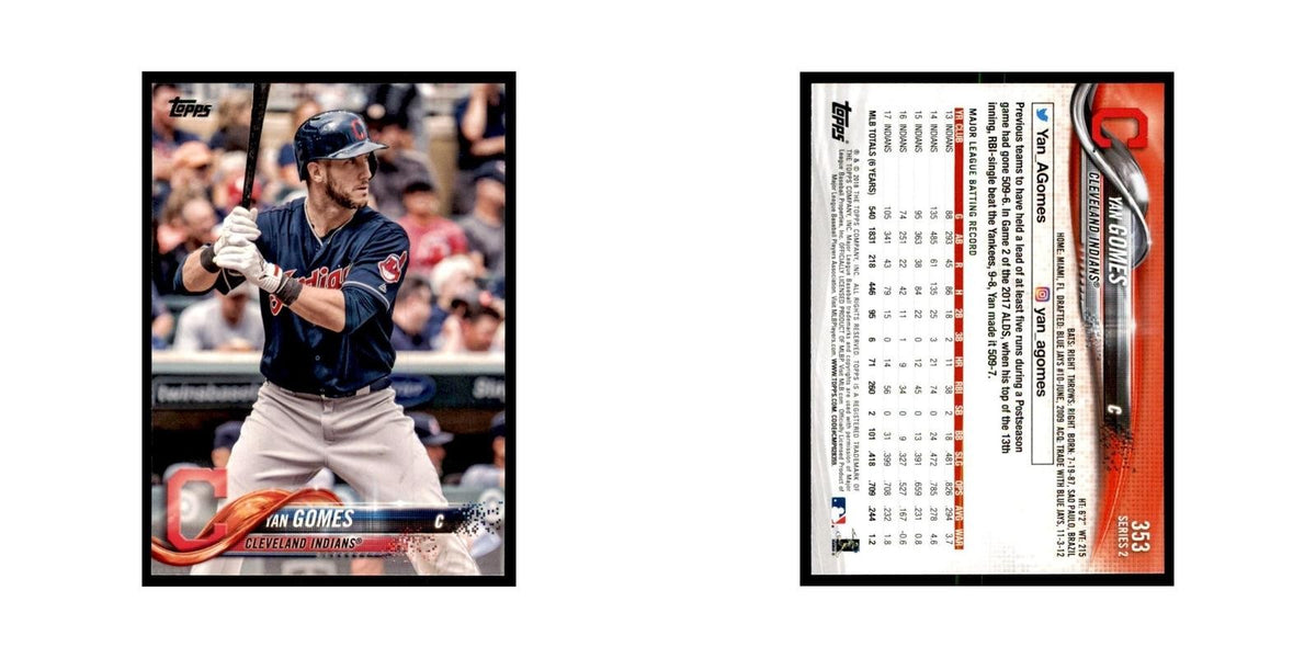Yan Gomes 2018 Topps #353 Cleveland Indians Baseball Card NM