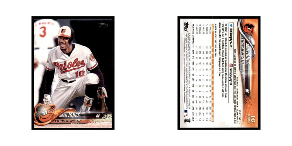 Adam Jones 2018 Topps #142 Baltimore Orioles Baseball Card NM
