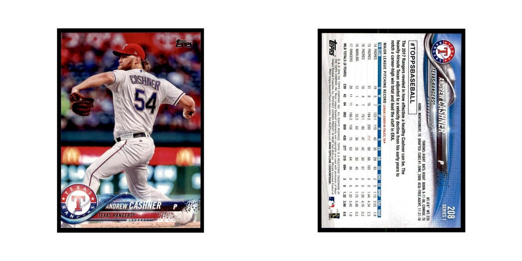 Andrew Cashner 2018 Topps #208 Texas Rangers Baseball Card NM