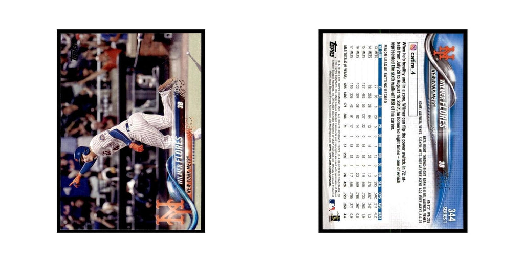 Wilmer Flores 2018 Topps #344 New York Mets Baseball Card NM