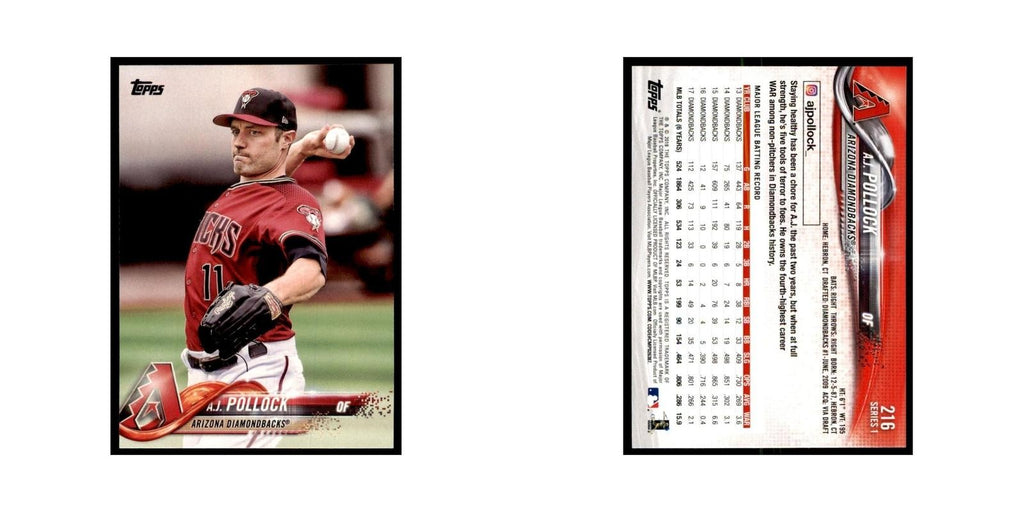A.J. Pollock 2018 Topps #216 Arizona Diamondbacks Baseball Card NM