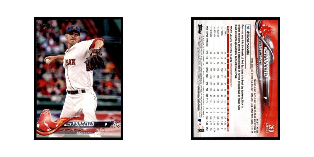 Rick Porcello 2018 Topps #260 Boston Red Sox Baseball Card NM