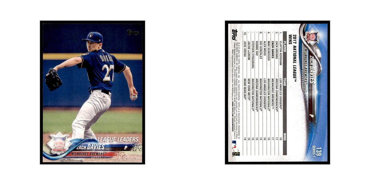 Zach Davies 2018 Topps #139 Milwaukee Brewers Baseball Card NM