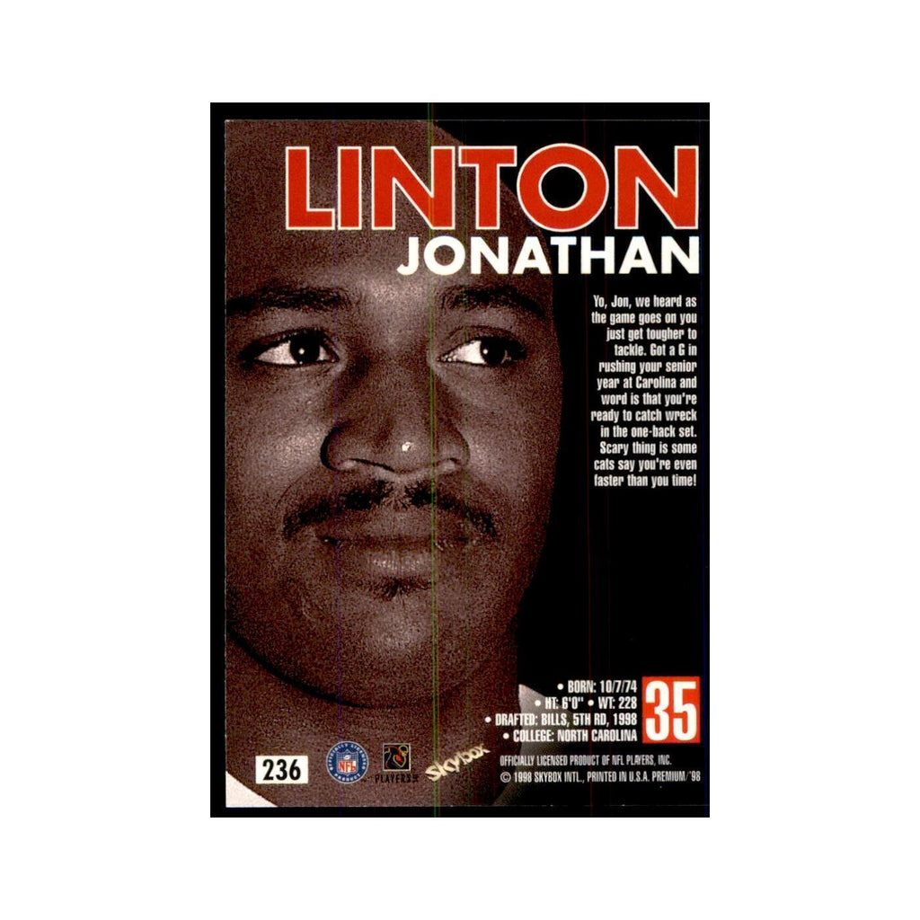 Jonathan Linton 1998 SkyBox #236 Football Cards Football Card NM