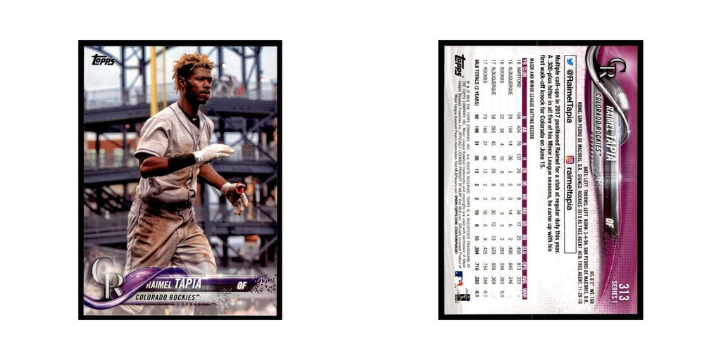 Raimel Tapia 2018 Topps #313 Colorado Rockies Baseball Card NM
