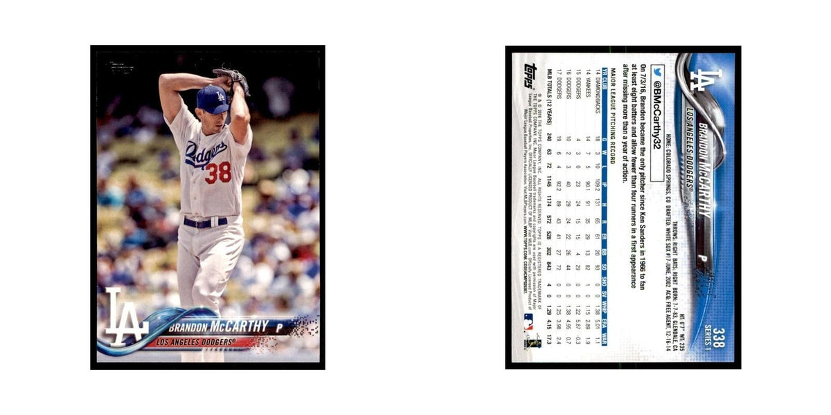Brandon McCarthy 2018 Topps #338 Los Angeles Dodgers Baseball Card NM