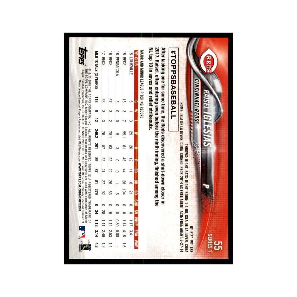 Raisel Iglesias 2018 Topps #55 Cincinnati Reds Baseball Card NM