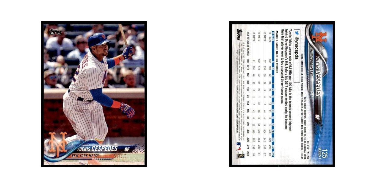 Yoenis Cespedes 2018 Topps #125 New York Mets Baseball Card NM