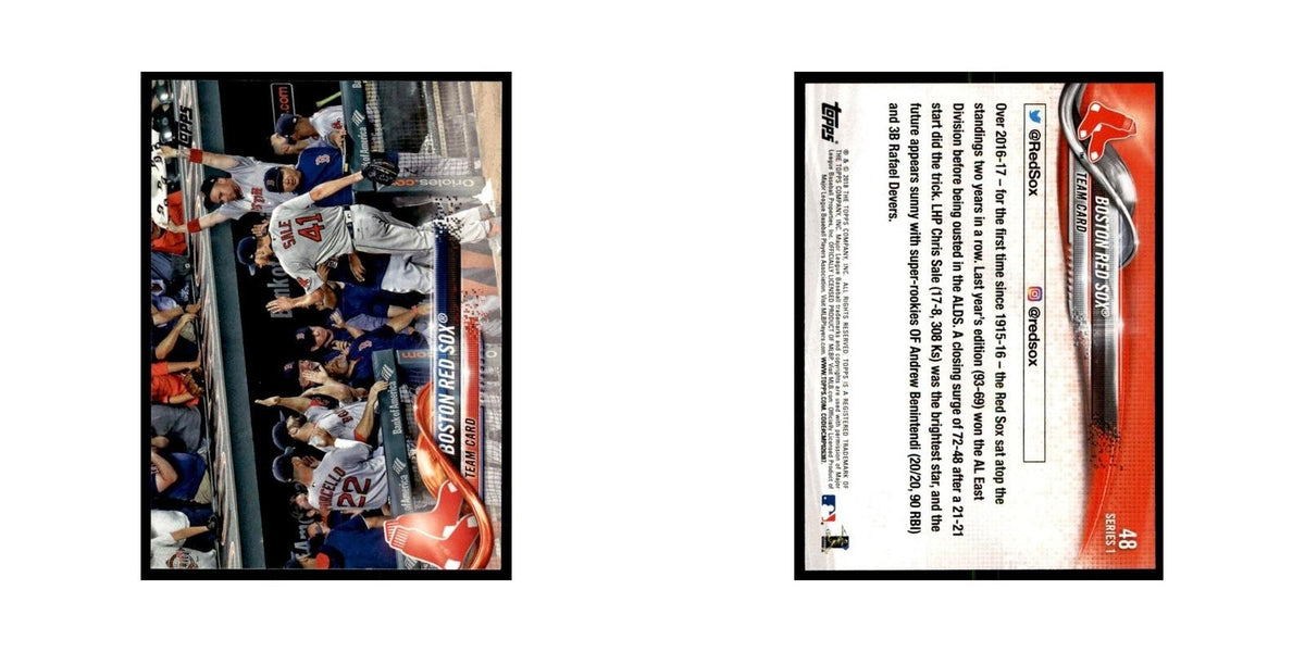 Boston Red Sox 2018 Topps #48 Boston Red Sox Baseball Card NM